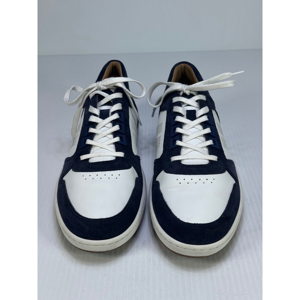 Piloti Mens Shift Driving Shoes Navy Blue Suede White Leather Sneakers 11.5